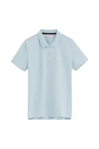 Lichtblauwe polo met regular fit en geborduurd Rigby Go-logo