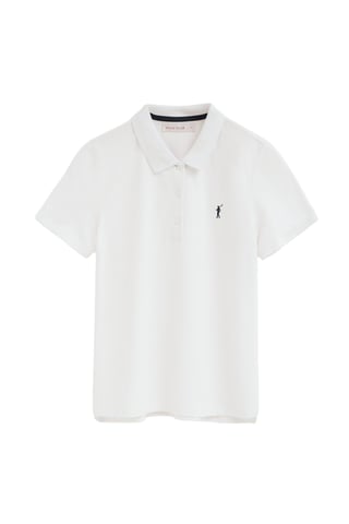 Witte polo met regular fit en geborduurd Rigby Go-logo