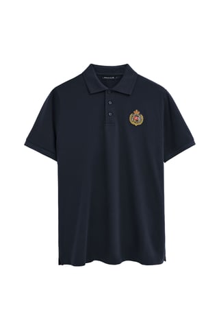Marineblauwe polo met regular fit en een nautisch Polo Club-patch