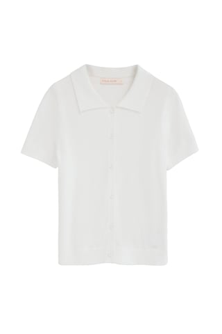 Witte cardigan met korte mouwen en Polo Club-logo