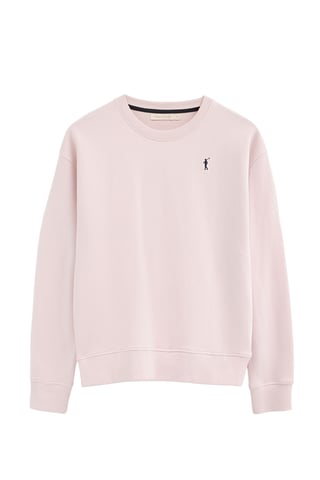 Roze sweater met regular fit en geborduurd Rigby Go-logo