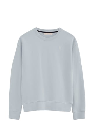 Lichtblauwe sweater met regular fit en geborduurd Rigby Go-logo