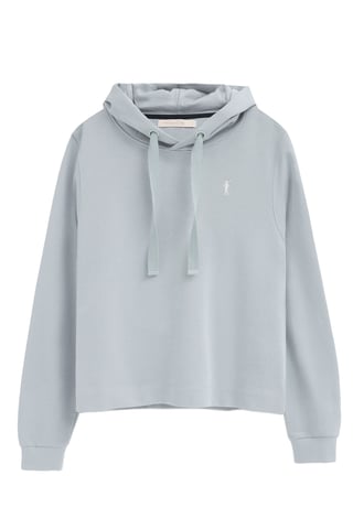 Lichtblauwe hoodie met regular fit en geborduurd Rigby Go-logo