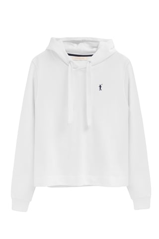 Witte hoodie met regular fit en geborduurd Rigby Go-logo