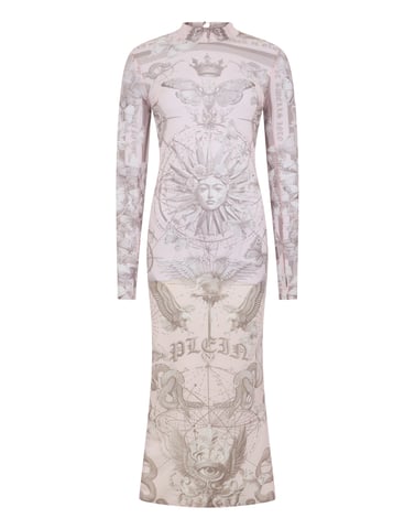 Tulle Maxi Dress Open Back Butterfly Tattoo