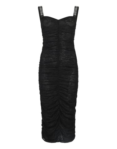 Wrinkled Lace Long Dress