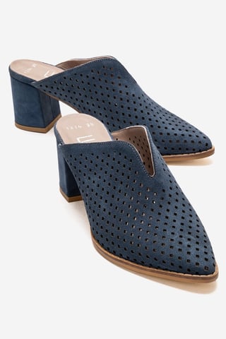 Toen Leather Block Heel Mule