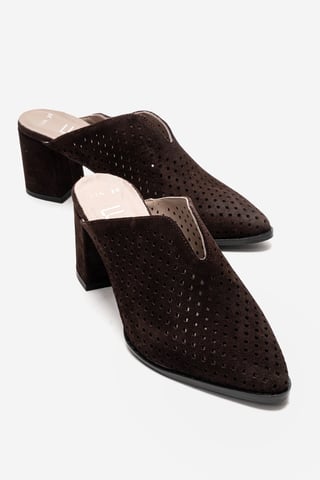 Toen Leather Block Heel Mule
