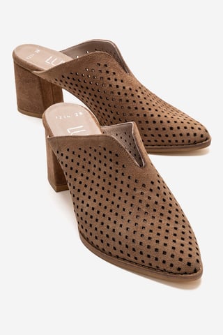 Toen Leather Block Heel Mule