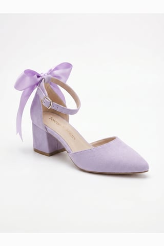 Arielle Bow Ankle Strap Block Heel Pump