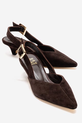 Dioris Leather Slingback Kitten Heel Pump