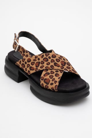 Lungo Cross‑Strap Wedge Sandal