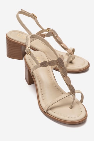 Serona Läder Klacksandal med Blockklack