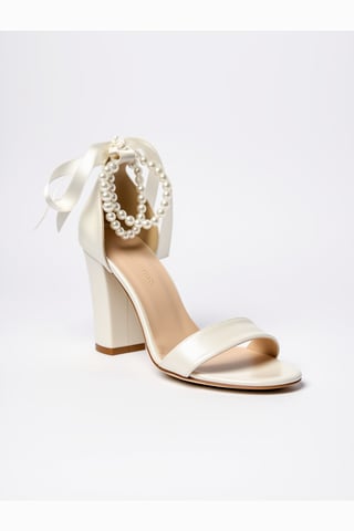 Caelis Pearl Ankle Strap Block Heel Sandal