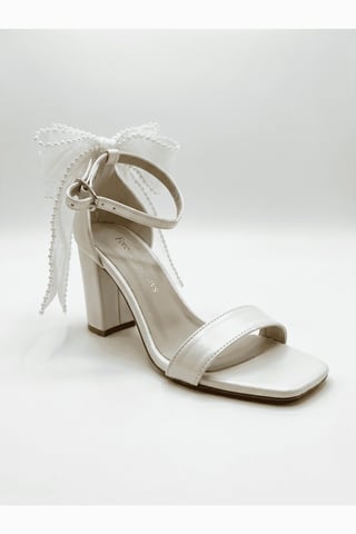 Evarose Bow Detail Block Heel Bridal Sandal