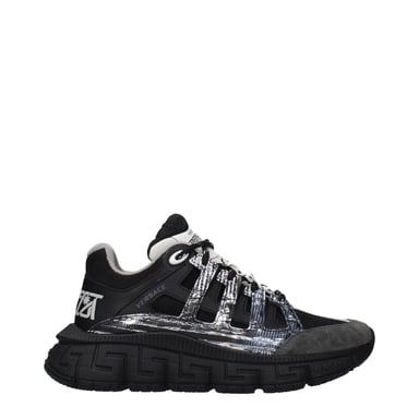 Versace Zwarte Stoffen Sport Sneakers