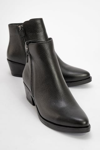 Jayer Leather Double-Zip Block Heel Boot (Women)