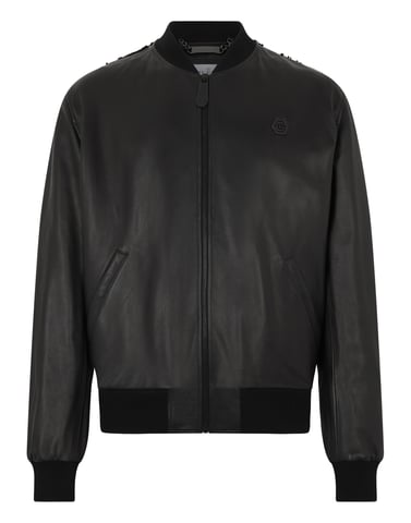 Leather Bomber Dragon Skull