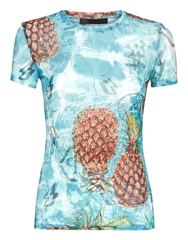 T-Shirt Round Neck Pineapple Skies
