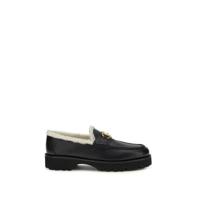 Valentino Garavani Svarta Kalvskinn Bos Taurus Slip-On Loafers