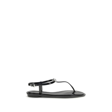 MACH & MACH Black Rubber Flat Sandals
