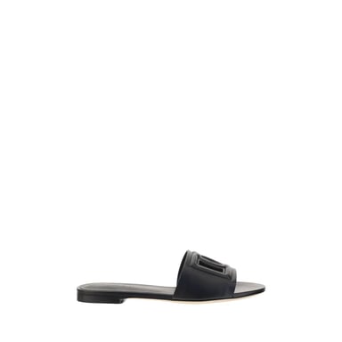 Dolce & Gabbana Svarta Kalvskinn Bos Taurus Sandaler