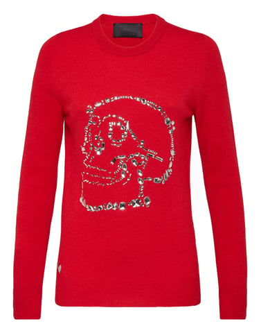 Pullover Round Neck Skull