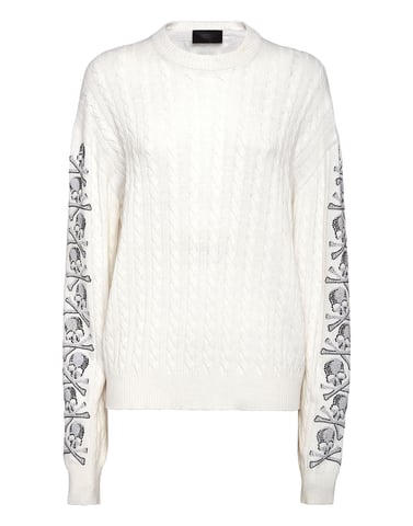 Pullover Round Neck Skull