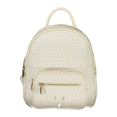 Mario Valentino Beige Polyurethane Women's Backpack with Adjustable Straps