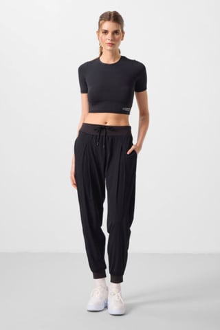 Mid Waist Thin Jersey Jogger Pants with Pocket