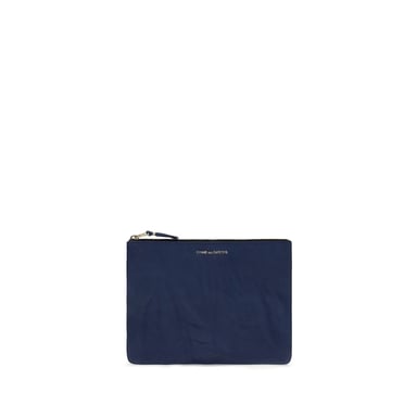 Comme Des Garçons Blauwe Kalfsleren Bos Taurus Portemonnee
