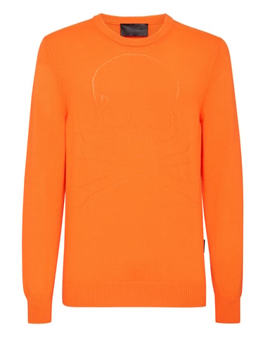 Pullover Round Neck Skull And Plein