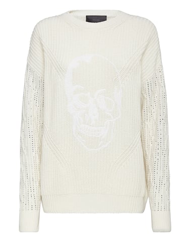 Pullover Round Neck Skull