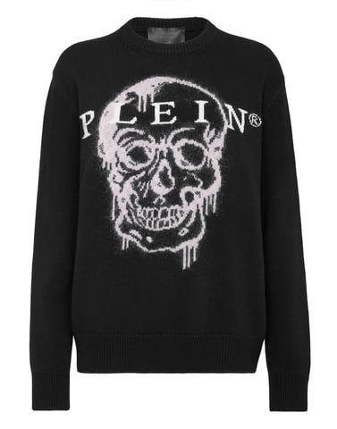 Pullover Round Neck Skull