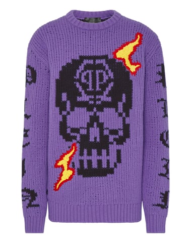 Pullover Round Neck Skull
