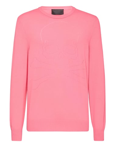 Pullover Round Neck Skull And Plein