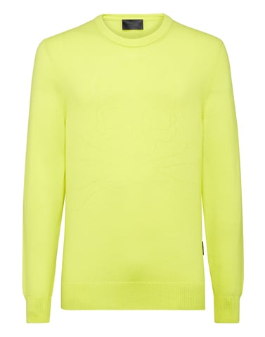 Pullover Round Neck Skull And Plein