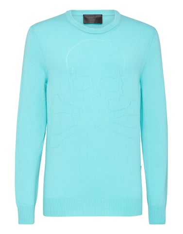 Pullover Round Neck Skull And Plein