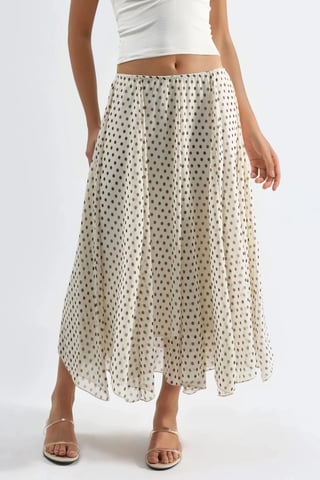 High Waist Polka Dot Maxi Skirt