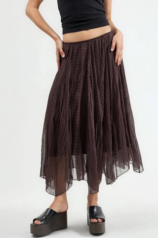High Waist Polka Dot Maxi Skirt
