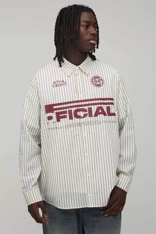 Oversized Long Sleeve Official Stripe Football Shirt
