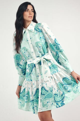 Patterned A-Line Mini Dress