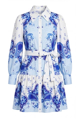Patterned A-Line Mini Dress