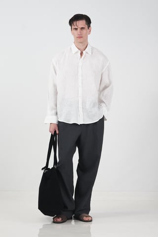 Oversized Linneknappskjorta