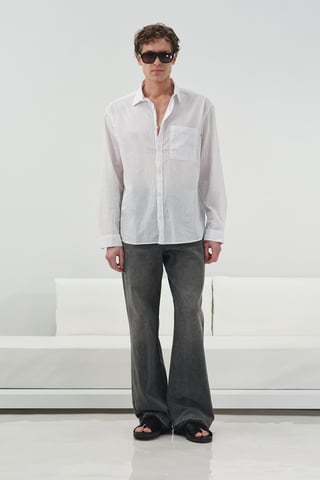 Regular Fit Poplin Knapp-up Skjorta