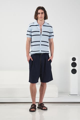 Mid Waist Relaxed Fit Wide Leg Tencel Shorts