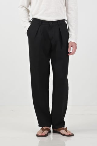 Tailored Mid Waist Pleated Straight Leg Pants