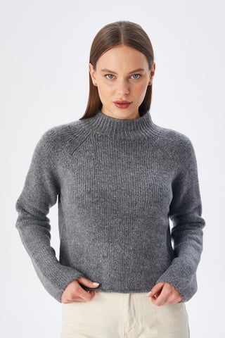 Women's Cropped Textured Knit Sweater