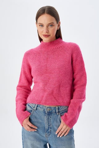 Women's Cropped Textured Knit Sweater