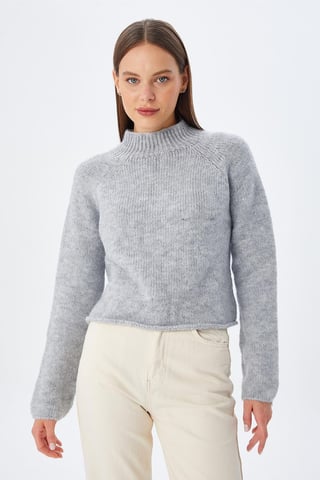 Women's Cropped Textured Knit Sweater